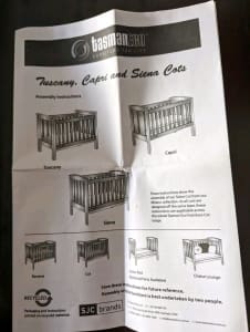 Free wooden changing table and cot