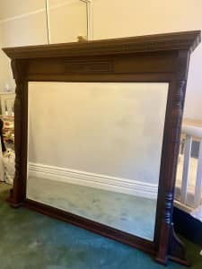 Stunning large antique mirror with beautiful detailing