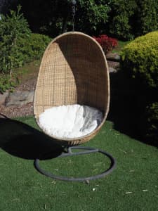 Hanging Wicker Chair with Cushion