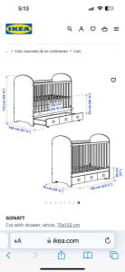 Wanted: Baby cot bed free mattress 