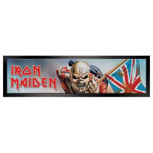 Iron Maiden Trooper Bar Runner Rubber Backed Mat - Man Cave - 89x25cm