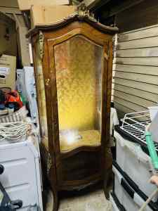 Antique French Louis xv style 1920 display cabinet