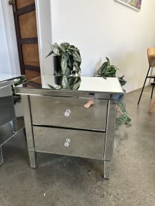 REDUCED ***** Mirrored Bedside Tables x 2. 