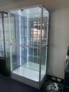 2 IN 1 TITANIUM ALLOY DISPLAY CABINET LED LIGHTS MIRROR BACK 2M X 1M