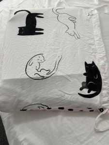 Cat Design King Quilt Cover