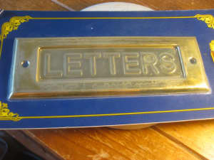 Retro Superior BRASS Letter Plate (NEW / UNOPENED) 8.5 x 19.5 cm