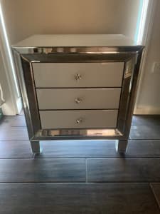 Mirrored Bedside Table 