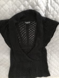 JV Selection Long Knitted Cardigan, Black, Size S/M