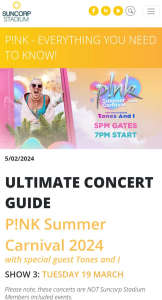 Pink concert tickets 