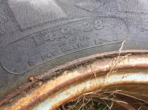 Tractor rims with old tyres