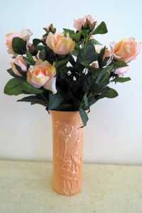 Vintage Ceramic Vase with Quality Silk Flowers.