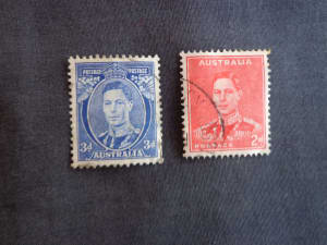 Australian King George V1 Definitive 2d & 3d Stamps.