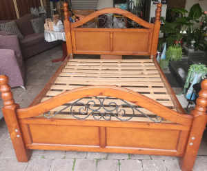 Wooden queen size bed frame delivery free cbd area 