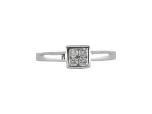 9ct White Gold Ladies Diamond Ring Size O 0.2ct TDW 024300267966