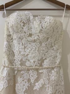 Custom French lace wedding dress