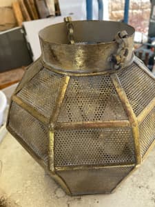 Brass hanging lantern for candle