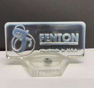 Fenton Glass Sign 12cm L x 7cm H. Perfect condition.