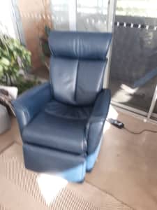 Leather recliner armchair