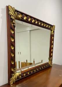 Wooden Mirror and Side Console Table