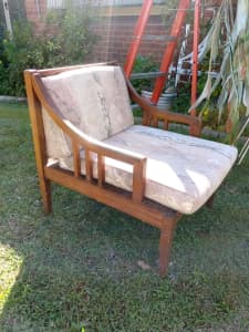 Mid century vintage over sized armchair teak?