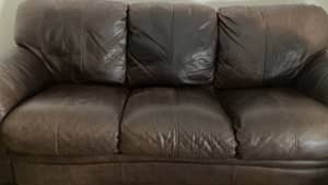 2 Natuzzi premium leather brown 3 seater sofas $700 ono Per Sofa