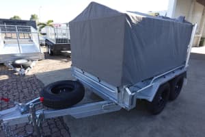 8x5 Tandem Axle Galvanised Box Trailer With Cage and Cover