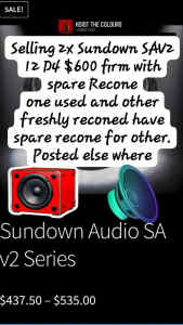 2 x Sundown Audio SA12 DVC 4