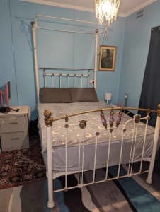 Double White Cast Iron Princess Bed