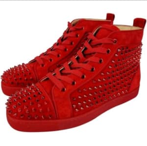 SIZE 10 - Christian Louboutin Louis red spiked shoes