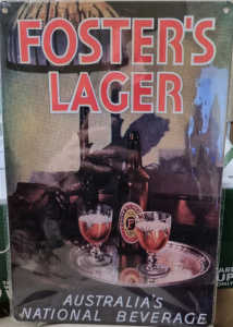 Fosters lager beer tin Sign 