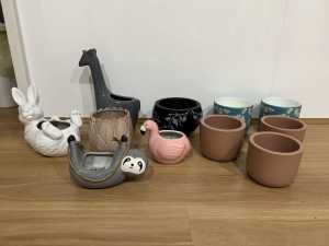 Ceramic garden pots bundle sale - $36 for the lot
