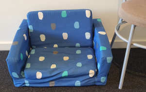 CHEAP Blue Flip Out Sofa bed for kids, good conditon, Carlton pickup