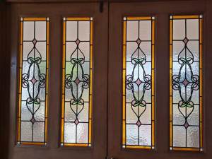 STAINED GLASS DOOR PANEL INSERTS.