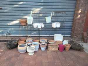 Bulk Lot Of Pots, Stands And Wall Planters