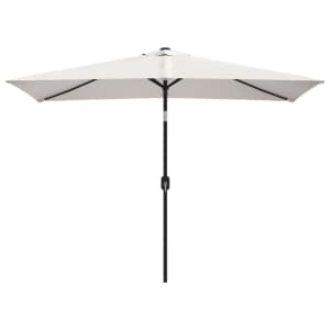 Brand New Outdoor Umbrella 200 x 300 cm Sand White Rectangular Parasol