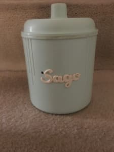 Vintage retro eon green sago canister - see pictures