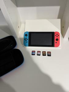 Nintendo Switch With Case and Games