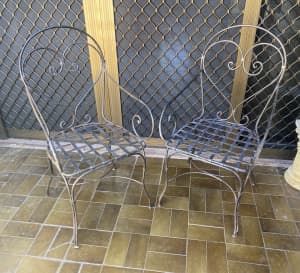 Trilogy Wrought Iron Chairs / Le Forge Bistro Carver Chairs