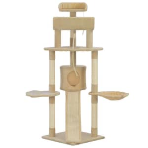 Cat Tree With Sisal Scratching Posts Beige