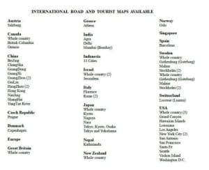 Maps - Road and tourist, International and Australia