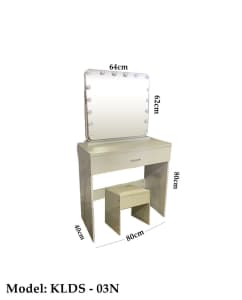 Elevate Your Vanity Game with our LED-Lit Makeup Dresser Table KLDS03