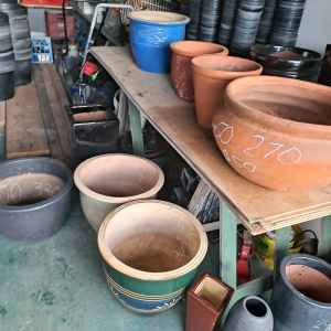 Glazed and terracotta pots from $20.00 each