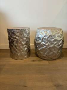 Aluminium & wood coffee/side tables