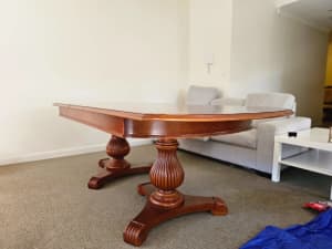 Solid vintage extension dining table