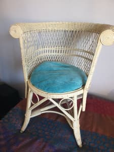 Vintage Wicker Chair with cushion
