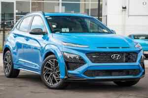 2022 Hyundai Kona OS.V4 MY22 N-Line D-CT AWD Premium Blue 7 Speed Sports Automatic Dual Clutch Wagon