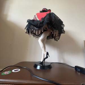 Rare Vintage 1990s Leg Burlesque Red Corset Lamp