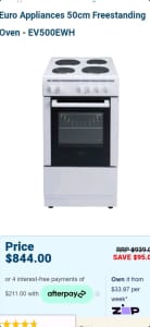 500mm Free standing stove & oven 