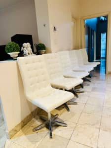 DINING CHAIRS WHITE STAINLESS STEEL