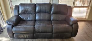 3 seater leather lounge with 2 reclining seat